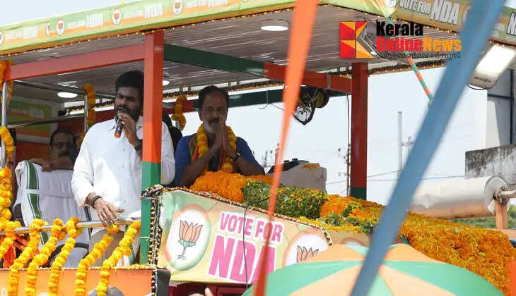 Annamalai IPS gets excited for election campaign; Roadshow turns Kannur city into a sea of ​​excitement