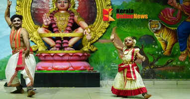 Father and daughter perform a dance in the presence of Lord Ayyappa