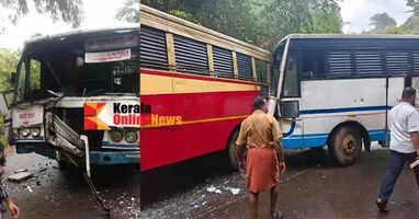 Several people injured in KSRTC buses collision in Plachikkara, Vellarikundu
