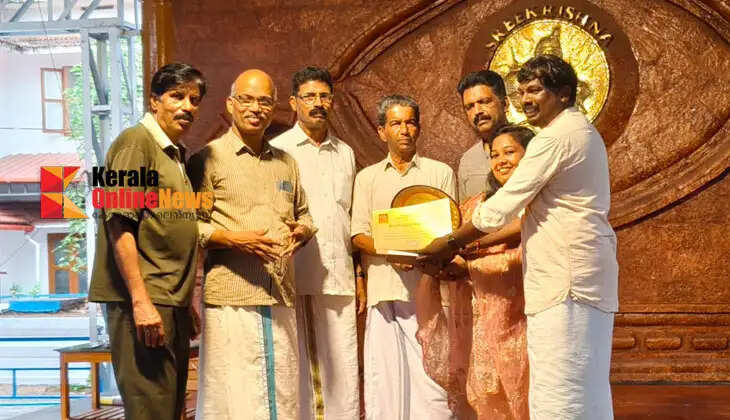 Renovated counter inaugurated at Trichambaram Sree Krishna Temple; Mural painters felicitated