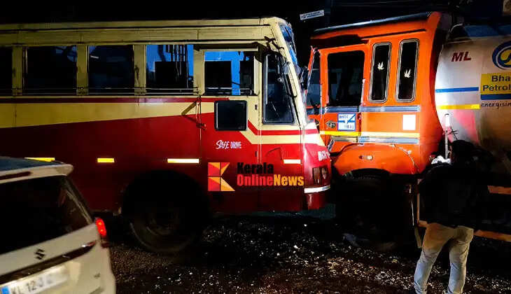 Accident at Vattappara: Tanker lorry crashes into KSRTC Fast Passenger bus; around 25 injured.