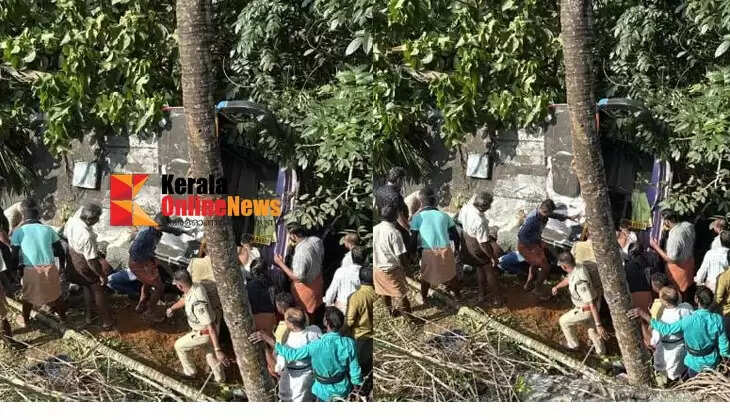 Bus carrying Sabarimala pilgrims overturns in Chittarikal, Kasaragod: 54 pilgrims injured