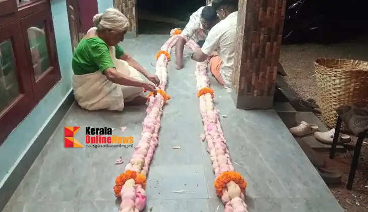 85-year-old prepares giant garland to adorn PM arriving in Thiruvalla