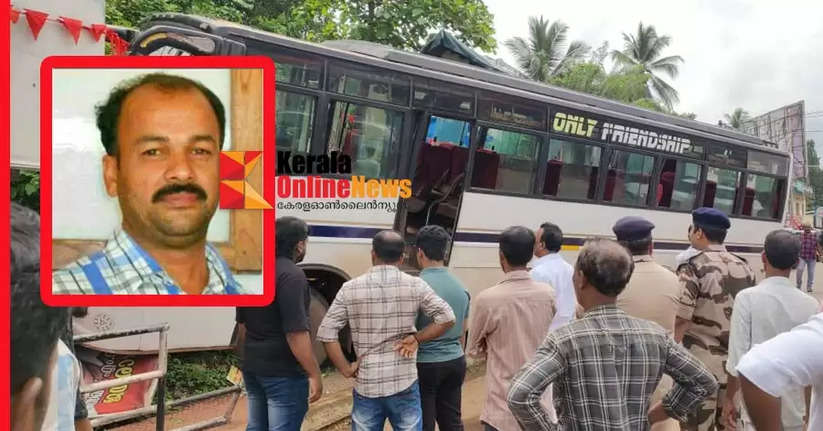 While driving a bus in Mattannur the driver collapsed and died when the out of-control bus rammed into a shop