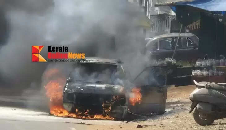 A car being driven in Palakkad was destroyed by fire
