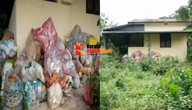Construction costing lakhs; Building renovated to replace Krishi Bhavan in Pariyaram Grama Panchayat is now a haven for anti-social elements and garbage