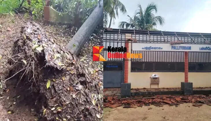 Widespread damage caused by a sudden whirlwind in Thriprayar and Chalakudy
