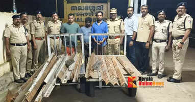 Three persons were arrested for stealing railway construction materials in Thalassery