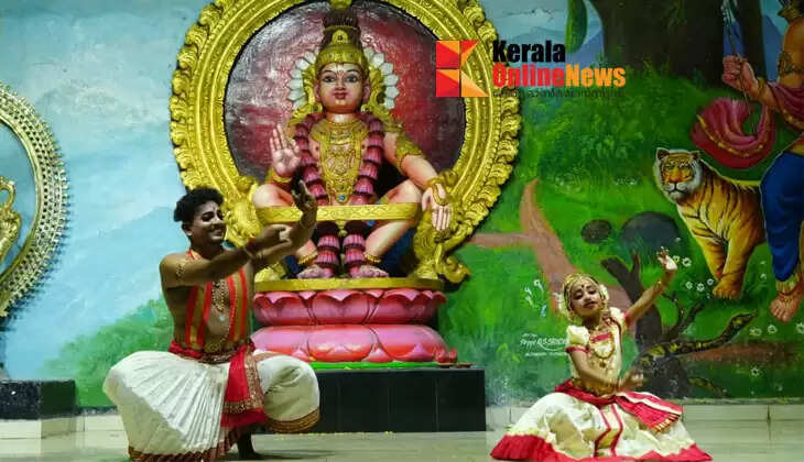 Father and daughter perform a dance in the presence of Lord Ayyappa