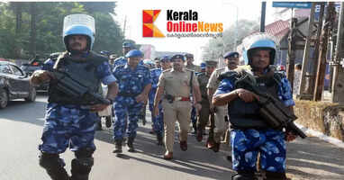 Local body elections: Police conduct route march in Kannur and Valapattanam