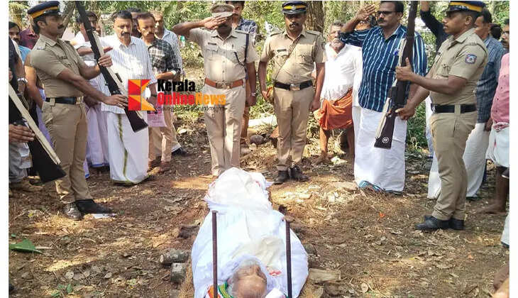 The country's farewell message to freedom fighter K.M.K. Nambiar