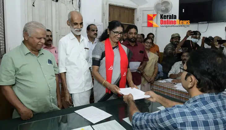LDF candidate PK Shyamala from Taliparamba constituency files nomination