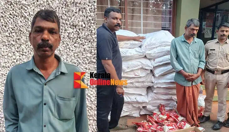 Tamil Nadu native arrested with 21750 packets of banned tobacco products smuggled in car in Iritti