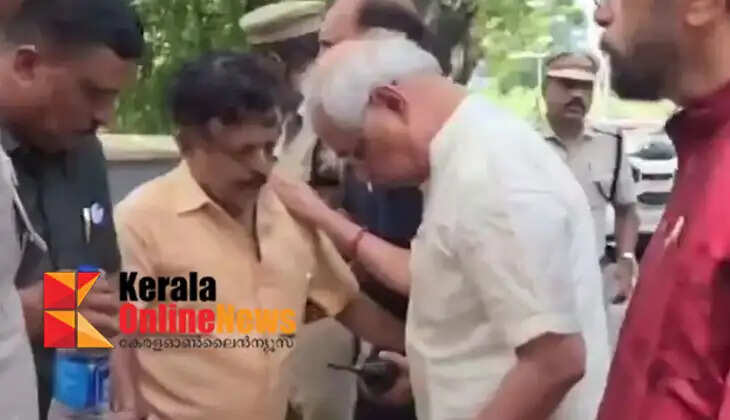 Governor Rajendra Arlekar provides emergency assistance to a passerby who collapsed on the road in front of Lok Bhavan