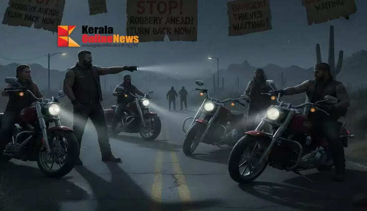 Bikers at night warned of robbery by tying ropes