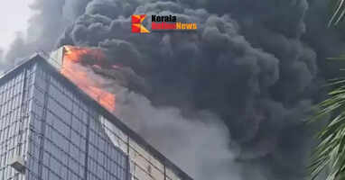 Massive fire breaks out at Baby Memorial Hospital in Kozhikode; Efforts to douse the fire continue