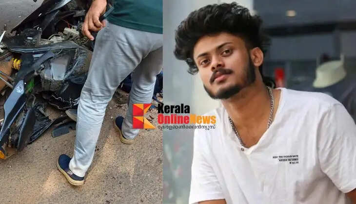 A young man died after a lorry and a bike collided in Irikkoor.