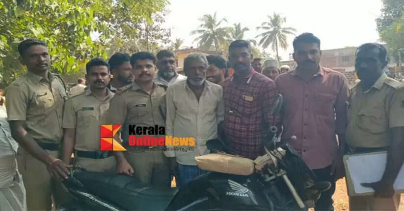Middle-aged man arrested with ganja being smuggled on bike in Kanhangad