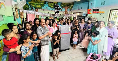 Children prepare a gift of love for Kannur Ozhakrom Anganwadi and send them to school
