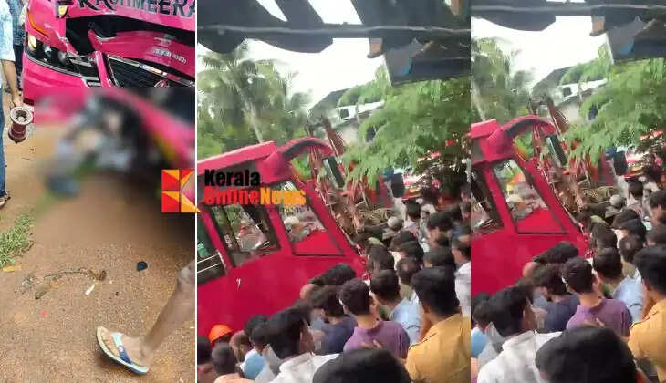 Father and son, who were riding a scooter, died after being hit by a private bus in Mattannur, Kannur.